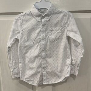 Janie and Jack Boys White Button Down Shirt Size 5